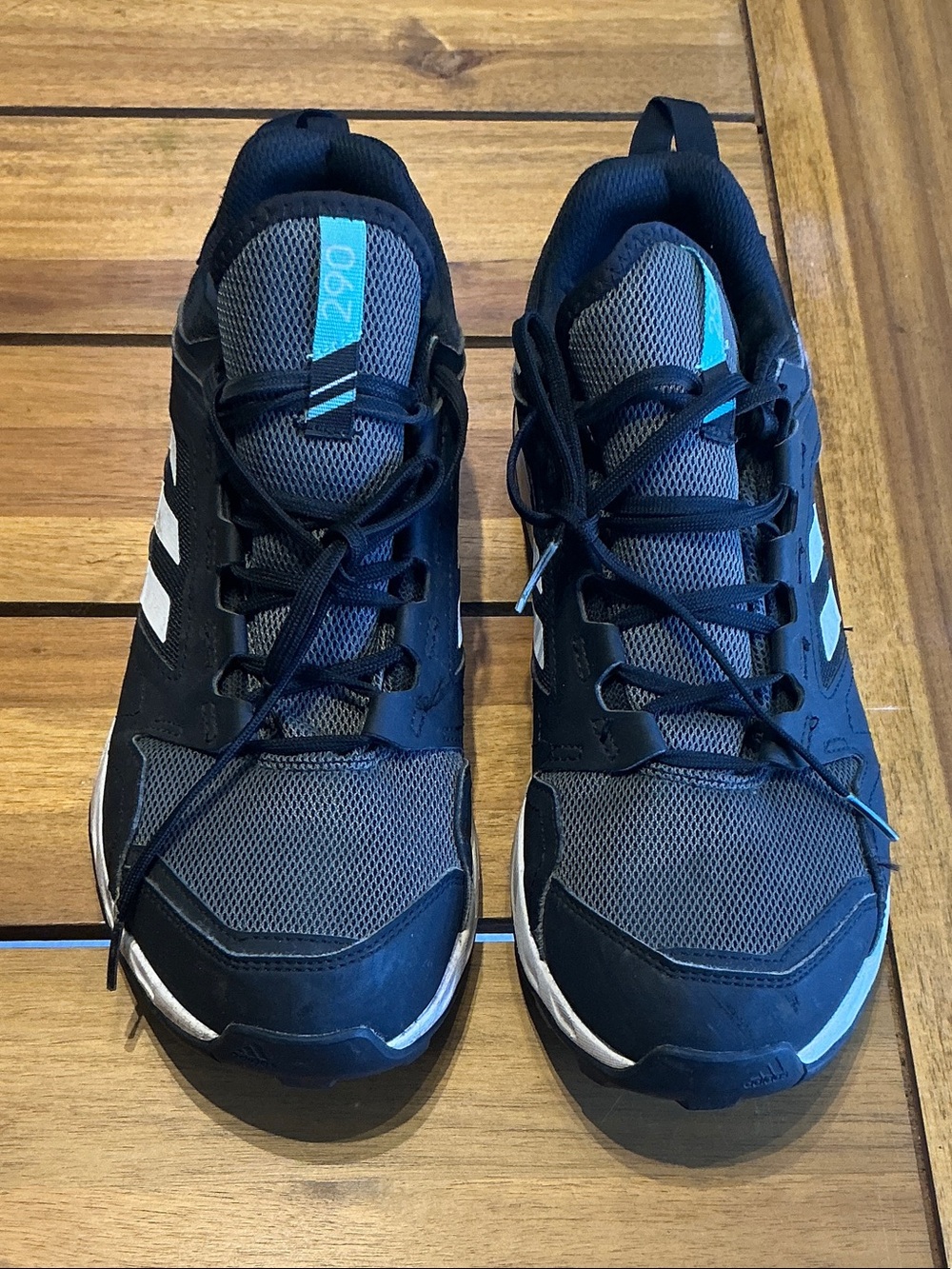 adidas Men's Black, Gray & Teal Trail-Style Sneakers
